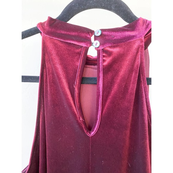 GREEN ENVELOPE Los Angeles Women's Maroon Velvet Sleeveless Mini Dress size L - Picture 9 of 10